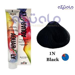 رنگ مو اکوارلی شماره black 1n سری طبیعی حجم 100 میل 