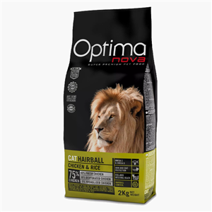 غذای خشک گربه Optima مدل Hairball وزن 2 کیلوگرم 