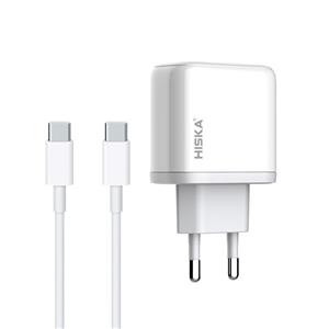 شارژر دیواری هیسکا مدل H-108 به همراه کابل تبدیل USB-C