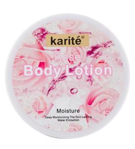 لوسیون مرطوب کننده بدن کاسه ای حاوی عصاره گل رز 250میل کاریته Karite Rose Body Lotion Moisture 