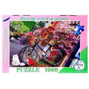 پازل 1000 تکه ترنم طرح گربه و دوچرخه به همراه یک عدد کیسه پازل ravensburger