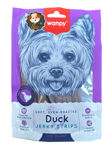 تشویقی ونپی سگ جرکی استریپ اردک ۱۰۰ گرمی ـ WANPY DUCK JERKY STRIPS 100 GR 