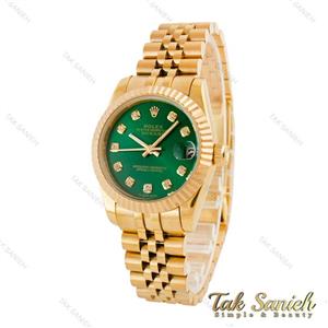 ساعت رولکس زنانه طلایی صفحه سبز مدیوم Rolex-4517-M-L