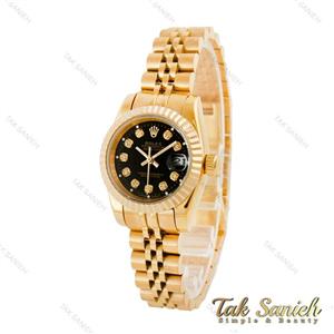 ساعت رولکس طلایی زنانه صفحه مشکی اسمال Rolex-4523-S-L