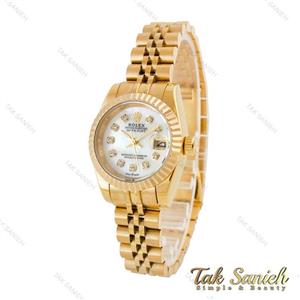 ساعت رولکس زنانه طلایی صفحه سفید اسمال Rolex-4536-S-L