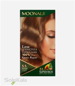 کیت رنگ مو بلوند طلایی متوسط مونالی کد 5.5 حجم 100 میل