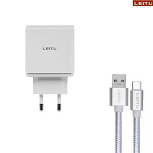 شارژر دیواری 65 وات لیتو LEITO LH-21 65W Double Fast Charger