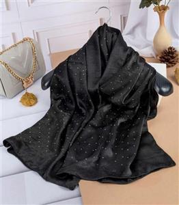 شال مشکی پتینه نگین دار 2762