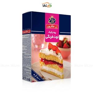 پودر کیک نیمه آماده توت فرنگی وگان – ۵۰۰ گرمی – زر ماکارون
