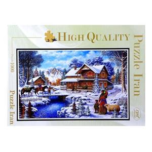 پازل 1000 تکه ترنم طرح کلبه زمستانی به همراه یک عدد کیسه پازل ravensburger