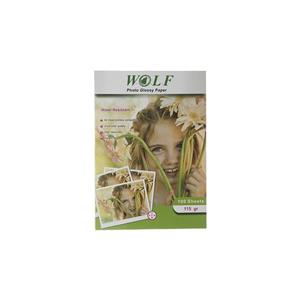 کاغذ فتو گلاسه 115 گرم ولف سایز A4 Wolf G Glossy Photo Paper Size 