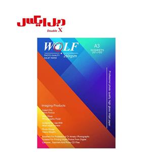 کاغذ فتو گلاسه 260 گرم  ولف سایز A3