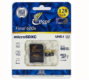 رم میکرو 128 گیگ Vicco man MicroSD U3 90MB/S final 600x Vicco man microSDXC Final 600X UHS-l U3 90MB/s- 128GB