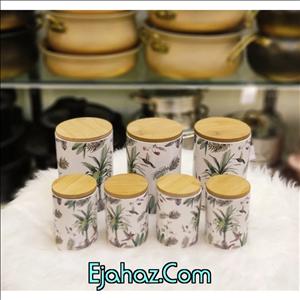 پاسماوری چوبی درب بامبو گلدار 7پارچه کد 24