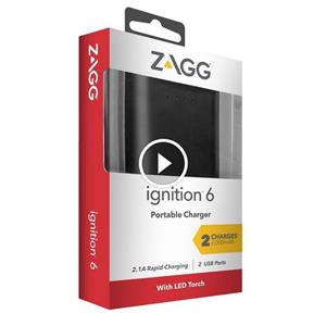 پاور بانک 6000 میلی آمپری zagg اصلی دو خروجی|ZAGG Ignition 