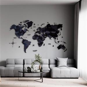 نقشه جهان پازلی تیره