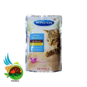 پوچ گربه وینستون با طعم گوشت و خروس مدل Winston mit Rind Und Hahnchen وزن ۱۰۰ گرم