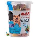 تشویقی بیسکویتی سگ دودوتی با طعم میکس Dudoti biscuit with mix flavor وزن ۱۵۰ گرم