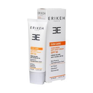 کرم ضد آفتاب و ضد لک SPF50 بی رنگ (اریکه) کد 01