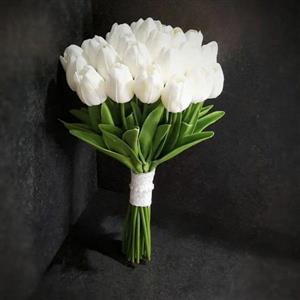دسته گل لاله سفید عروس 