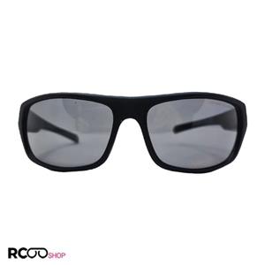 عینک ورزشی پلاریزه با فریم مشکی و عدسی دودی تیره مدل FS-24B