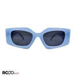 عینک آفتابی آبی رنگ با دسته پهن و طرح دار برند PRADA مدل M426