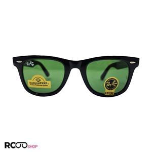 عینک افتابی RAY BAN لنز شیشه ای سبز با فریم مشکی براق مدل RB2140 884 