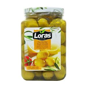 زیتون سبز درشت شکسته ۹۰۰ گرم لوراس – loras