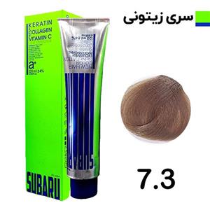 رنگ مو بلوند زیتونی متوسط سوبارو شماره 7.3 