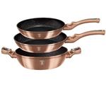 سرویس ماهیتابه 3 پارچه برلینگر هاوس مجارستان BerlingerHaus 3-PIECE COOKWARE SET BERLINGER HAUS BH-1280 ROSE GOLD COLLECTION 