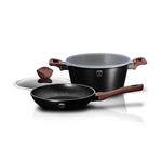 سرویس قابلمه ماهیتابه 4 پارچه برلینگر هاوس مجارستان BerlingerHaus COOKWARE SET BERLINGER HAUS BH/6782 EBONY ROSEWOOD COLLECTION