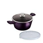 قابلمه 24 سانت درب دار برلینگر هاوس مجارستان BerlingerHaus CASSEROLE 24CM BERLINGER HAUS BH-6629 PURPLE ECLIPSE COLLECTION