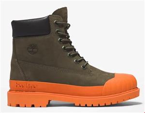 بوت ضد آب زنانه تیمبرلند آمریکا TIMBERLAND BEE LINE X TIMBERLAND RUBBER TOE 6 INCH WOMENS BOOT IN DARK GREEN ORANGE