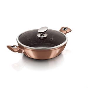 قابلمه کم عمق 28 سانت درب دار برلینگر هاوس مجارستان BerlingerHaus SHALLOW POT 28 CM BERLINGER HAUS BH/1519 ROSE GOLD COLLECTION