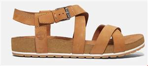 صندل زنانه تیمبرلند آمریکا TIMBERLAND MALIBU WAVES ANKLE STRAP SANDAL FOR WOMEN IN BROWN