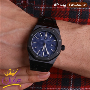 ساعت ای پی مشکی صفحه سورمه ای مردانه | کد Audemars Piguet FW0058/12