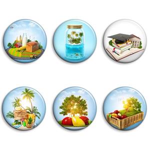 پیکسل افرا توس طرح متنوع فانتزی طبیعت بسته 6 عددی