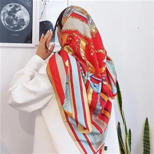 روسری ابریشم کجراه زنانه و دخترانه .روسری ابریشم کجراه . روسری ابریشم توییل . روسری قواره 140،روسری مجلسی ، روسری و شال