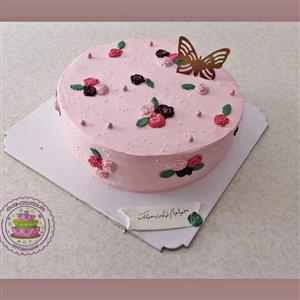 کیک دخترانه صورتی و زییا