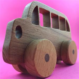 ماشین اسباب بازی چوبی-ارگانیک مدل اتوبوس سفرهای جادویی