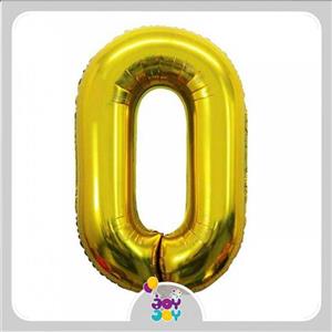 بادکنک فویلی عدد 0  طلایی