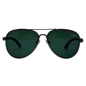 عینک  کارتیه مدل125 لنز شیشه طرح مارک فریم نک مدادی همراه جلدو دستمال