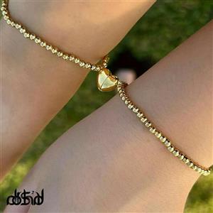 دستبند دو عددی زنانه حدید دارای قفل اهنربایی قلب