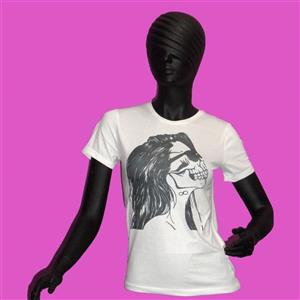 تیشرت دخترانه فانتزی طرح اسکلت رنگ سفید