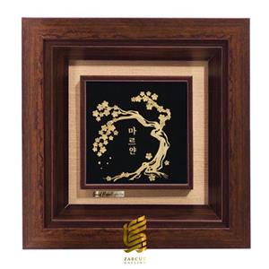 تابلو شکوفه با ورق طلا