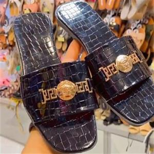 دمپایی تخت دخترانه ورنی کروکودیل