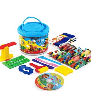 خمیر سطلی ده رنگ آریا همراه با شابلون و وسایل جانبی