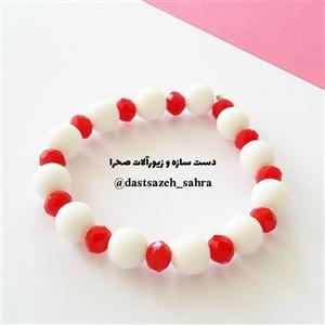 دستبند سنگی سنگ انیکس و کریستال رنگی