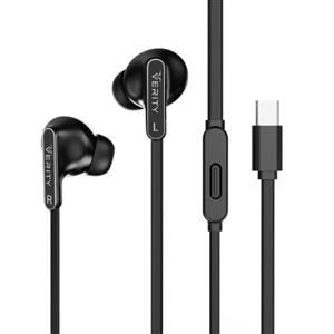 هندزفری VERITY Type-C مدل E91 مشکی با کیفیت  و ضد حساسیت