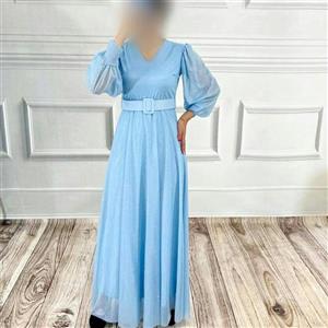پیراهن مجلسی بلند ستاره حریر شاین